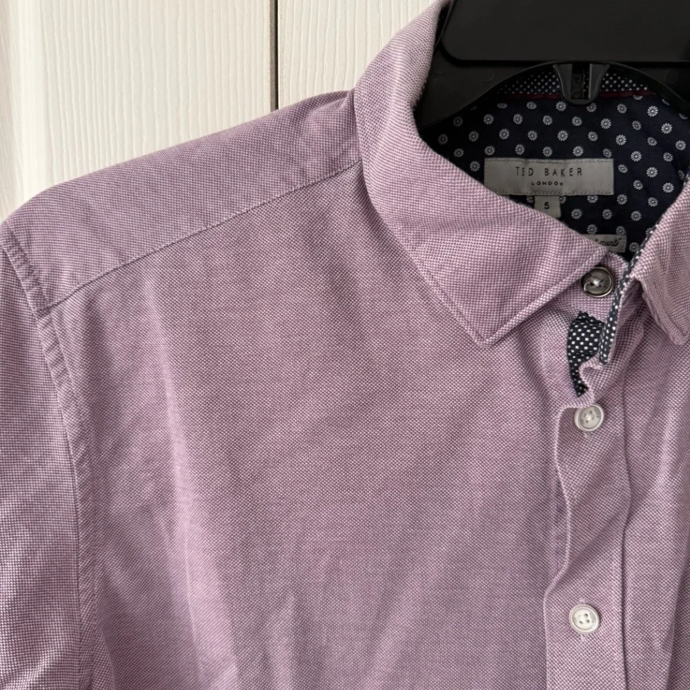 Ted Baker Chambray-style Cameron-cuff Button Down Size 5 - Picture 2 of 5